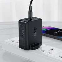 Acefast GaN 65W įkroviklis su 3 jungtimis (1xUSB, 2xUSB C PD) su JK kištuku - baltas (A44)