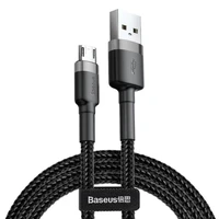 USB kabelis Baseus Cafule microUSB 1.0m 2.4A pilkas-juodas CAMKLF-BG1
