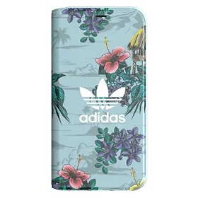 Adidas knygelės tipo dėklas su gėlėmis iPhone X / XS - pilkas