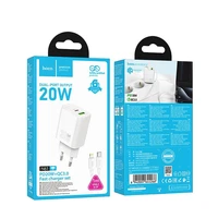 Įkroviklis Hoco USB-A + USB-C QC3.0 PD 3A 20W + kabelis USB-C į Lightning N61 baltas