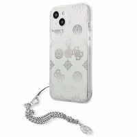 Guess GUHCP13SKPESI iPhone 13 mini 5.4" sidabrinis kietasis dėklas Peony Chain kolekcija
