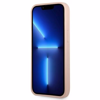 Guess GUHCP13LPSATPP iPhone 13 Pro / 13 6.1 dėklas telefonui, rožinis, kietas, Saffiano trikampio logotipu ir kortelių skyriumi