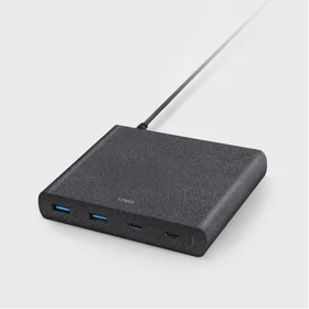 HUB Uniq Surge LITHOS Collective 90W 2xUSB-A QC 3.0 / 2xUSB-C PD 3.0 - juodas