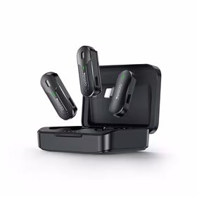 YESIDO KR16 MICROPHONE MEMS 2PCS LIGHTNING, BELAIDIS 2.4GHZ juodas