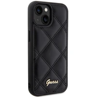 Guess Quilted Metal Logo dėklas telefonui iPhone 15 - juodas