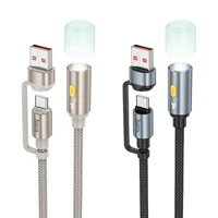 Kabelis USB A / USB C į LED šviesą Hoco 0,3 m UA38C auksinis