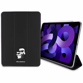 Karl Lagerfeld Saffiano Magnetinis Karl & Choupette iPad Air 11" 2024 Knygos viršelio dėklas - juodas