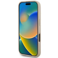 DKNY patikrinto rašto ir spausdintų dryžių dėklas telefonui iPhone 16 - rožinis