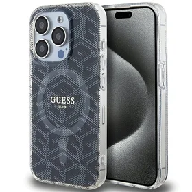 Guess IML GCube MagSafe dėklas telefonui iPhone 15 Pro Max - juodas