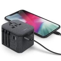 Uniq Voyage LITHOS Collective 33W 2xUSB PD 18W QC 3.0 kelioninis adapteris - pilkas