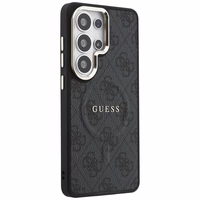 GUESS dėklas for SAMSUNG S26 Ultra GUHMS26LP4MSEGCK (4G Embossed Ring MagSafe) juodas