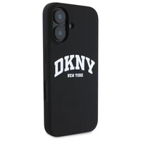 DKNY silikoninis baltas su logotipu Magnetinis dėklas telefonui iPhone 16 - juodas