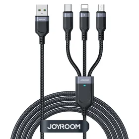 Joyroom Multi-Use Series S-A18 3in1 USB-A - Lightning / USB-C / micro USB kabelis 0.3m - juodas