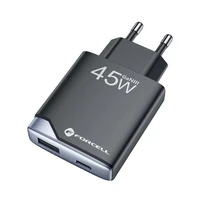 FORCELL F-ENERGY GaN III B245202(1A1C) itin plonas kelioninis įkroviklis 1 x Type C + 1 x USB A PD QC4.0 3A 45W juodas
