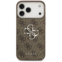 Guess 4G Big 4G Classic Logo dėklas telefonui iPhone 17 Pro Max - rudas - sidabrinis