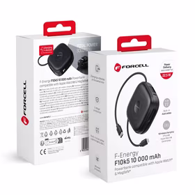 Išorinė baterija suderinama su MagSafe Forcell F-Energy F10K5 PD3.1 QC3.0 3A 22,5W 10000 mAh suderinama su Apple Watch juoda