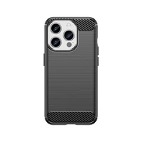 Lankstus anglies rašto dėklas telefonui iPhone 15 Pro Carbon Case - juodas