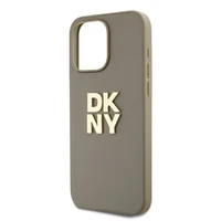 DKNY Dėklas telefonui su dirželiu ir logotipu iPhone 15 Pro - smėlio spalvos