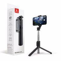 Crong SelfieGo Lite – Compact Bluetooth Selfie Stick Tripod (juodas)