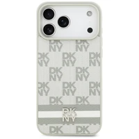 DKNY languotas su atspausdintomis juostelėmis dėklas telefonui iPhone 17 Pro Max - smėlinis