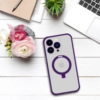 Tel Protect Magnētinis MagSafe su stovu dėklas telefonui iPhone 15 Pro violetinis