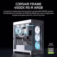 Corsair 4500X RS-R ARGB Tempered Glass Mid-Tower, White „Midi Tower“ Balta