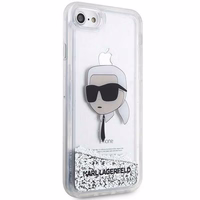 Karl Lagerfeld KLHCI8LNKHCH iPhone 7/8/SE 2020/2022 sidabrinis/sidabrinis kietas dėklas Blizgantis Karl Galva