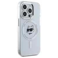 Karl Lagerfeld IML Metalinė Choupette galva MagSafe dėklas iPhone 15 Pro Max - baltas