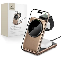 QI15W-A42 3in1 indukcinis įkroviklis su MagSafe Apple įrenginiams - auksinis