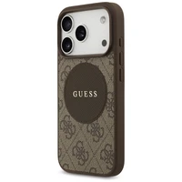 Guess 4G Circle Classic Logo Magnetinis dėklas telefonui iPhone 17 Pro - ruda