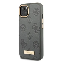 Guess GUHMP13MSAPSTG iPhone 13 6.1" pilkas/pilkas kietas dėklas Peony Logo Plate Magnetinis