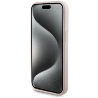 Guess 4G Metal Logo dėklas telefonui rinkinys iPhone 15 + 5000mAh Magnetinė išorinė baterija - rožinė