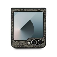 Guess Odinis 4G Metalinis Logotipas Dėklas telefonui Samsung Galaxy Z Flip 6 - Ruda