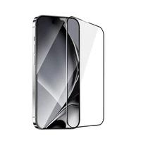 Apsauginis stiklas su metalo rėmu skirtas iPhone 16 Plus 6,7", juodas rėmas