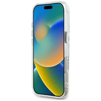 Guess IML Metal Colored Circle Classic Logo Magnetinis dėklas telefonui iPhone 16 Pro - baltas