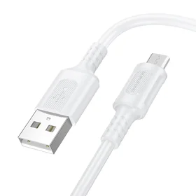 Borofone Kabelis BX111 Feliz - USB į Micro USB - 2,4A 1 metras baltas