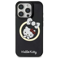 Hello Kitty IML Linksmas kaspinas magnetinis iPhone 16 Pro Max dėklas - juodas