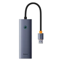 4in1 Hub Baseus UltraJoy USB-A į USB 3.0 + RJ45 (kosminis pilkas)