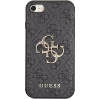 Guess GUHCI84GMGGR iPhone 7/8/SE 2020/2022 pilkas/pilkas kietas dėklas 4G Didelis Metalinis Logotipas