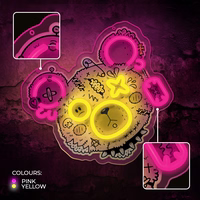 Neon ART LED PUNK TEDDY BEAR rožinis-geltonas FLA01 Forever Light