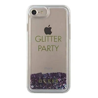 Guess GUHCP7GLUQPU iPhone 6/7/8 /SE 2020 / SE 2022 violetinis/kietas dėklas Liquid Glitter Party