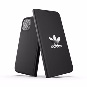 Adidas OR knygos tipo dėklas BASIC iPhone 12 Pro Max - juodas ir baltas
