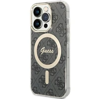 Guess IML 4G magnetinis dėklas telefonui iPhone 15 Pro - juodas