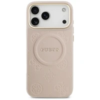 Guess Peony Hot Stamp Magnetinis dėklas telefonui iPhone 17 Pro Max - rožinė