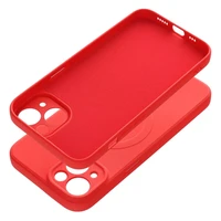 SILICONE MAG COVER dėklas telefonui suderinamas su MagSafe iPhone 14 raudonas