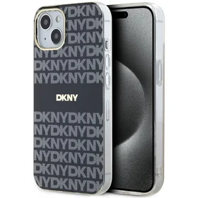 DKNY IML Mono ir juostelės Magnetinis dėklas iPhone 15 Plus / 14 Plus - juoda