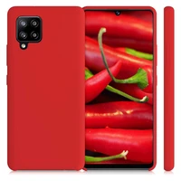 Silikoninis dėklas minkštas lankstus guminis dangtelis Samsung Galaxy A42 5G raudonas