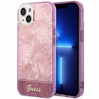 Guess GUHCP14MHGJGHP iPhone 14 Plus 6.7 "rožinis/rožinis kietas dėklas Jungle Collection
