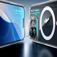 ESR Classic Hybrid Halolock Magnetinis dėklas telefonui + grūdintas stiklas iPhone 16 - skaidrus