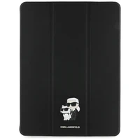 Karl Lagerfeld Saffiano magnetinis Karl & Choupette iPad Air 13" 2024 knygos tipo dėklas - juodas